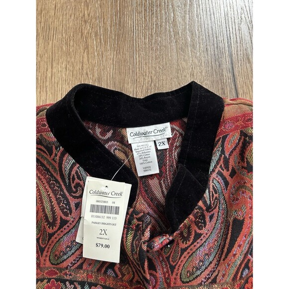 Coldwater Creek Woven Art-to-Wear Persian Floral Paisley Cultured Jacket 2X - Picture 5 of 5